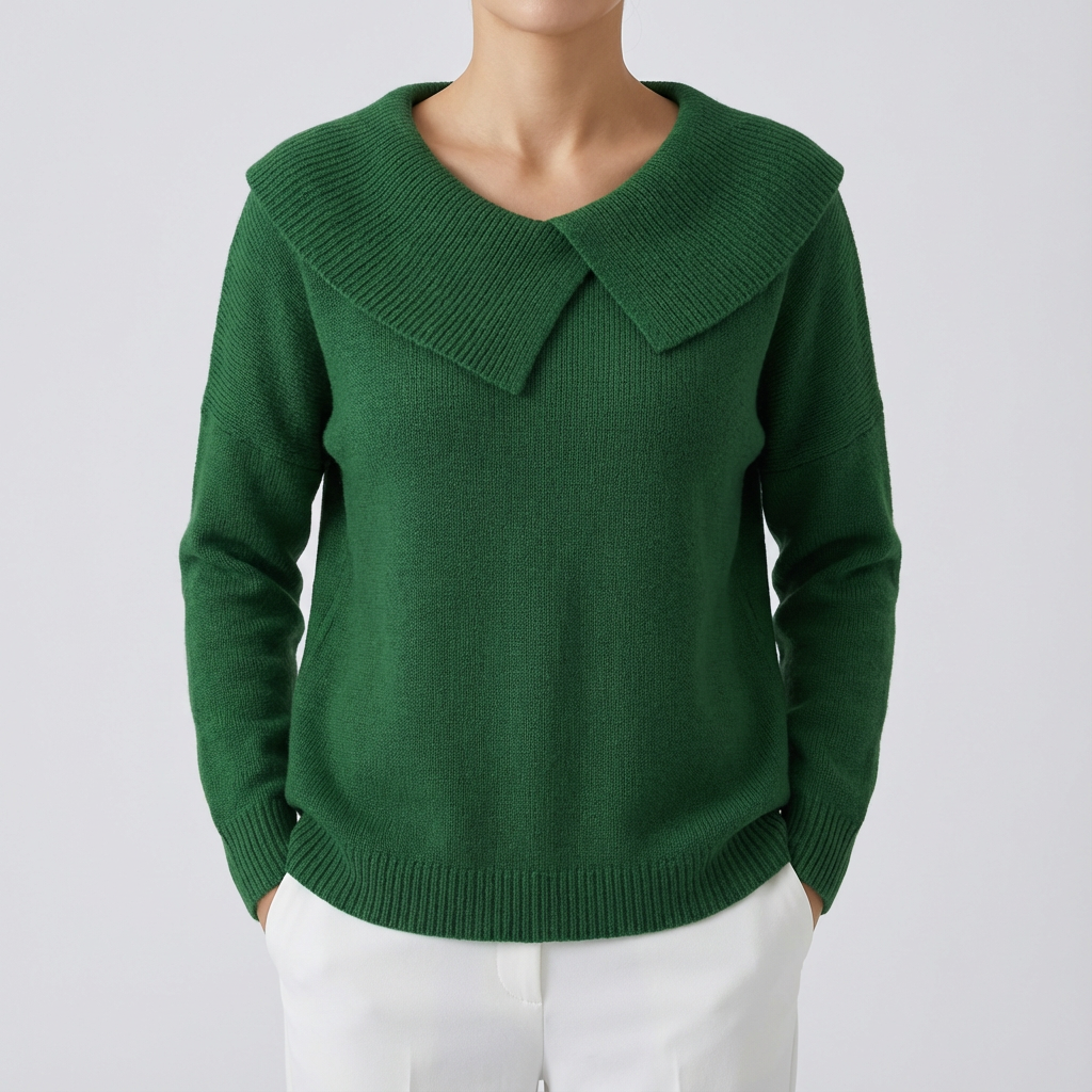 Lucia – Pulover Confortabil cu Guler Generos