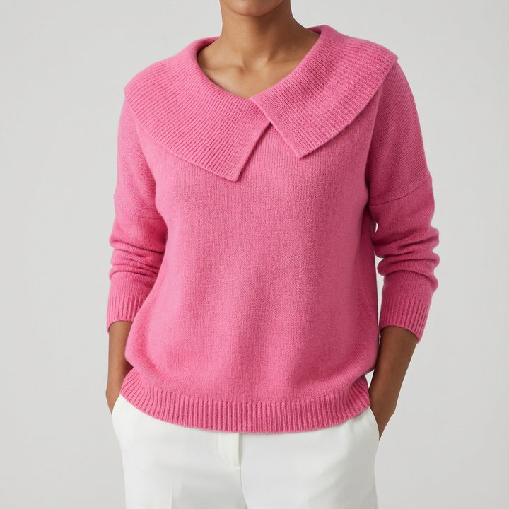 Lucia – Pulover Confortabil cu Guler Generos