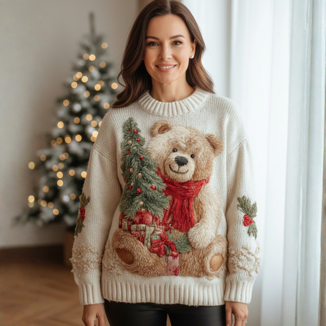 Elena – Pulover Festiv cu Detalii Decorative