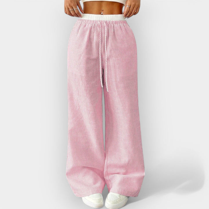 Pantaloni Oversized cu Dungi