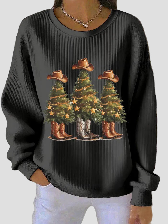 Voichița - Pulover de Crăciun cu Brazi Vestici