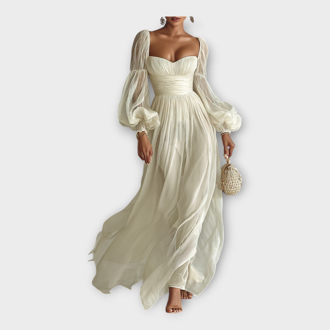 Rochie maxi elegantă cu design romantic