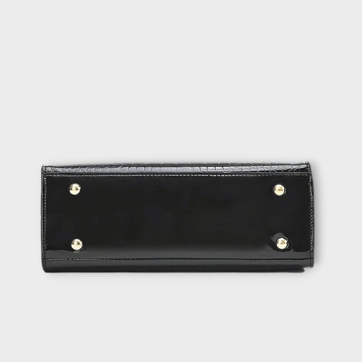 Beatrice - Geantă din piele de crocodil cu finisaj lucios