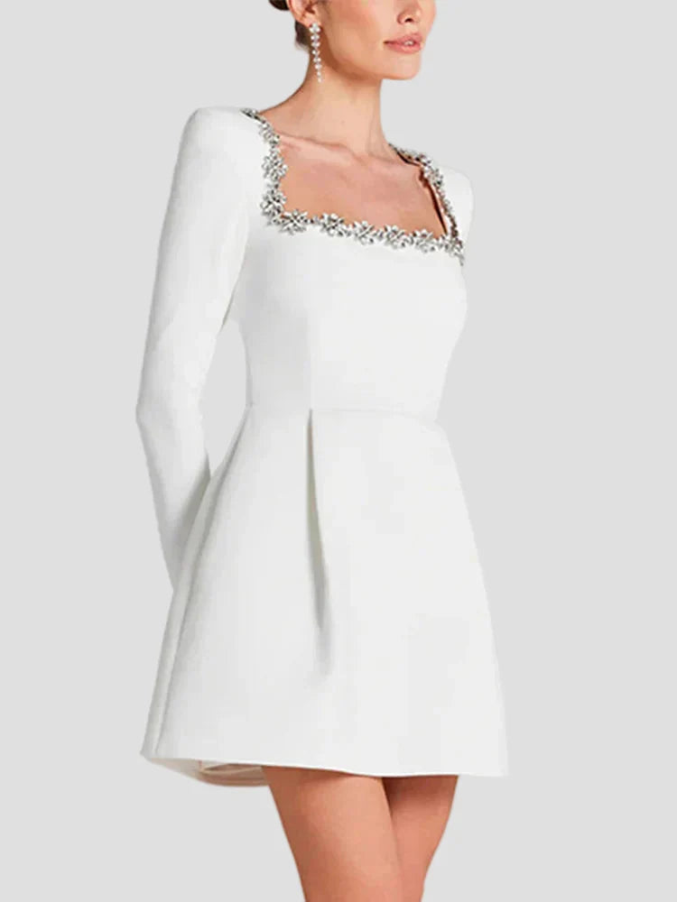 Emilia - Rochie din catifea decorată cu cristale