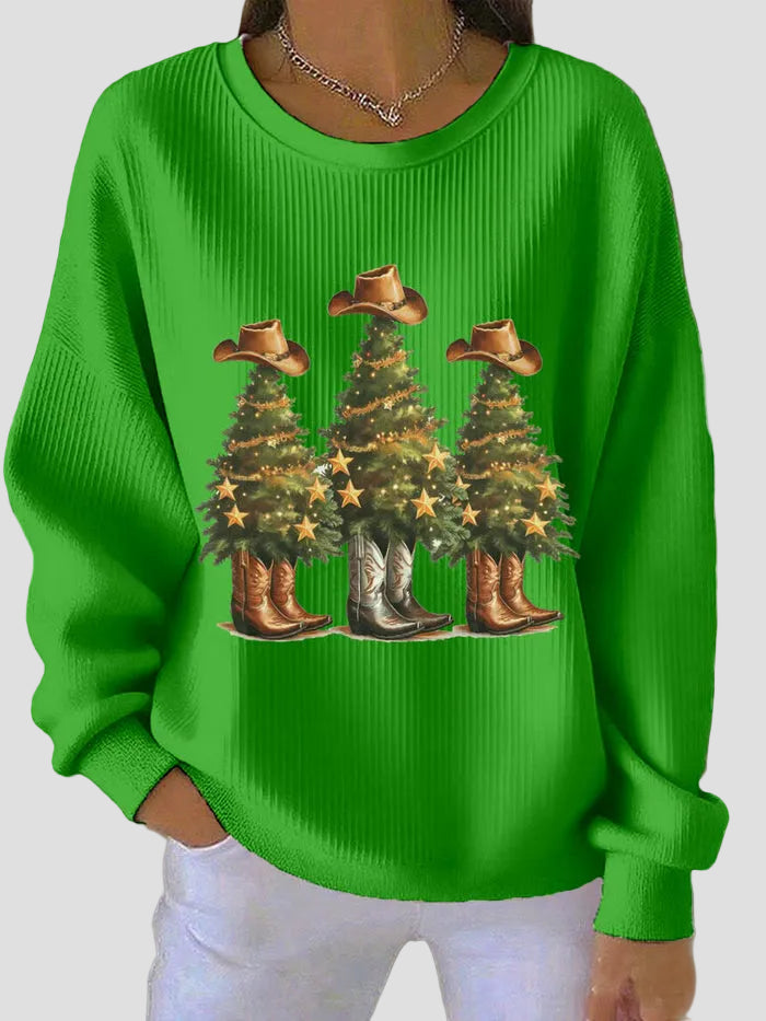 Voichița - Pulover de Crăciun cu Brazi Vestici