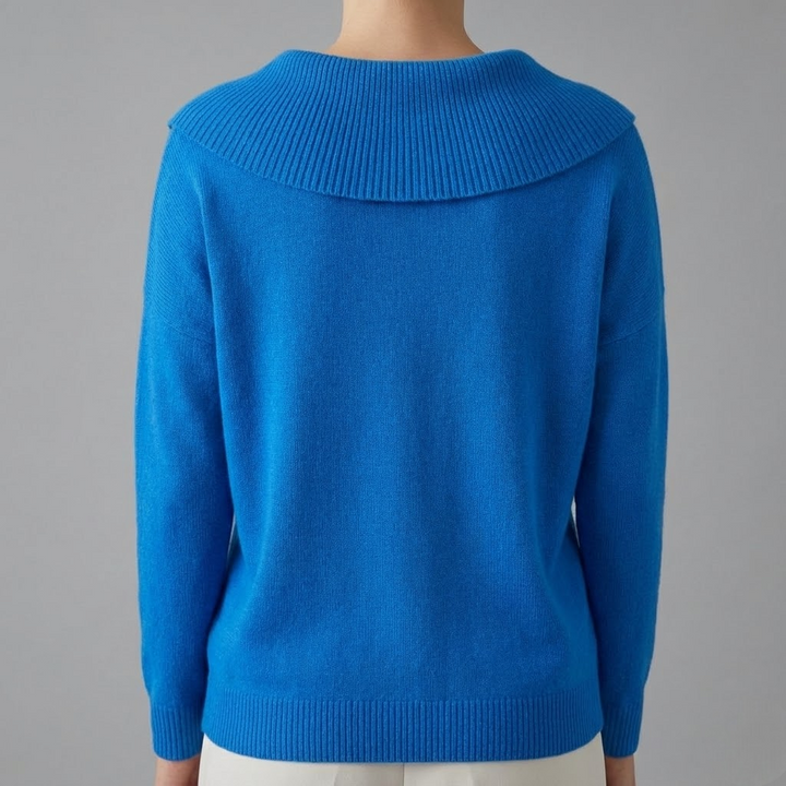 Lucia – Pulover Confortabil cu Guler Generos